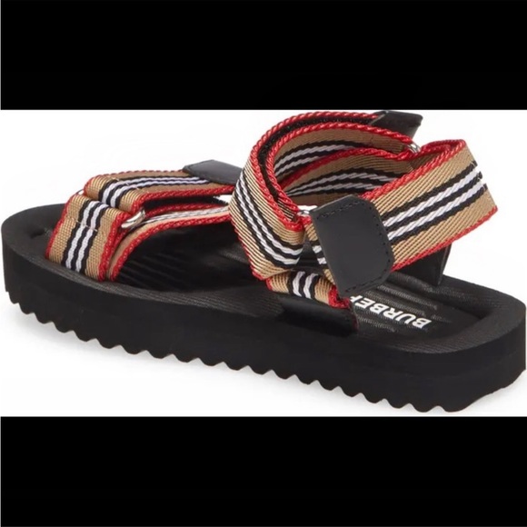 Burberry Patterson Sport Sandals- Black/Multi Stripes - Picture 9 of 10